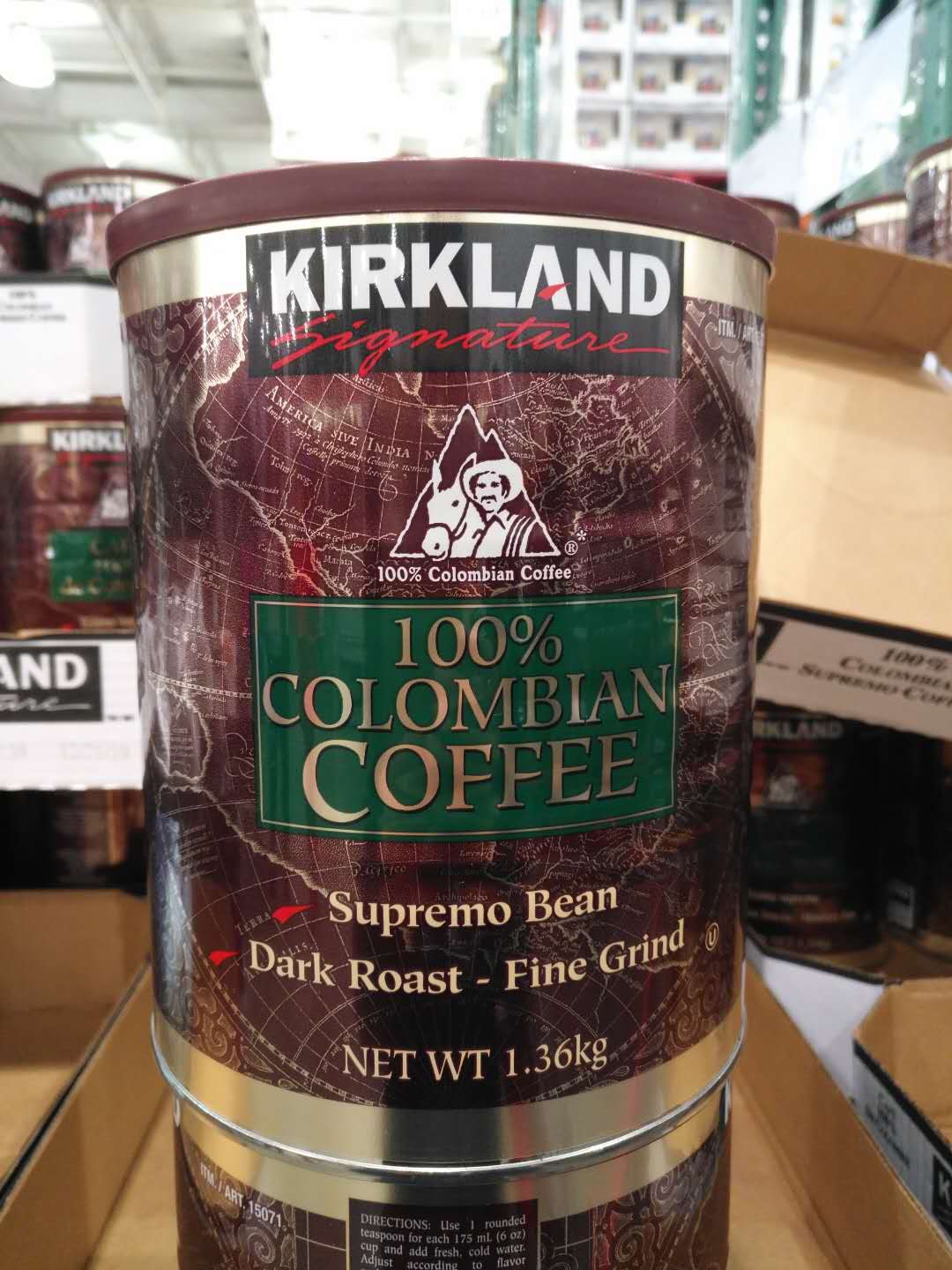 Kirkland哥伦比亚咖啡粉1360g